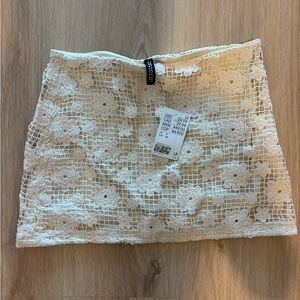 White Lace Mini Skirt